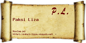 Paksi Liza névjegykártya